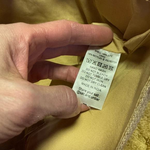 Salt & Umber Woven Straw Tote Bag Shell Detail Fringe Boho NWT - Picture 3 of 11